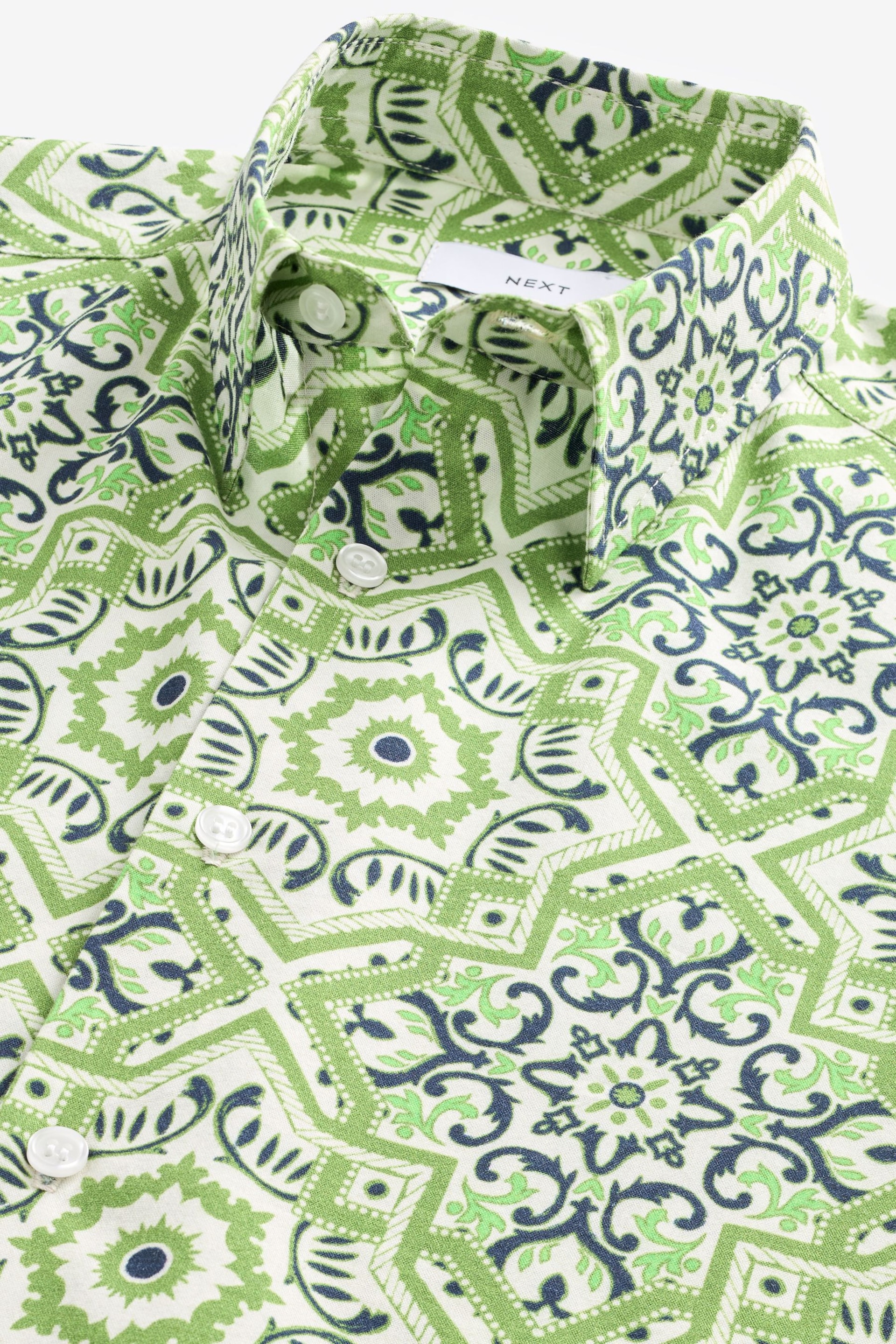 Green Printed Short Sleeve Shirt - Image 8 of 8