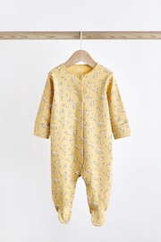 Ochre Yellow Baby Footed Sleepsuits 5 Pack (0-2yrs) - Image 5 of 16