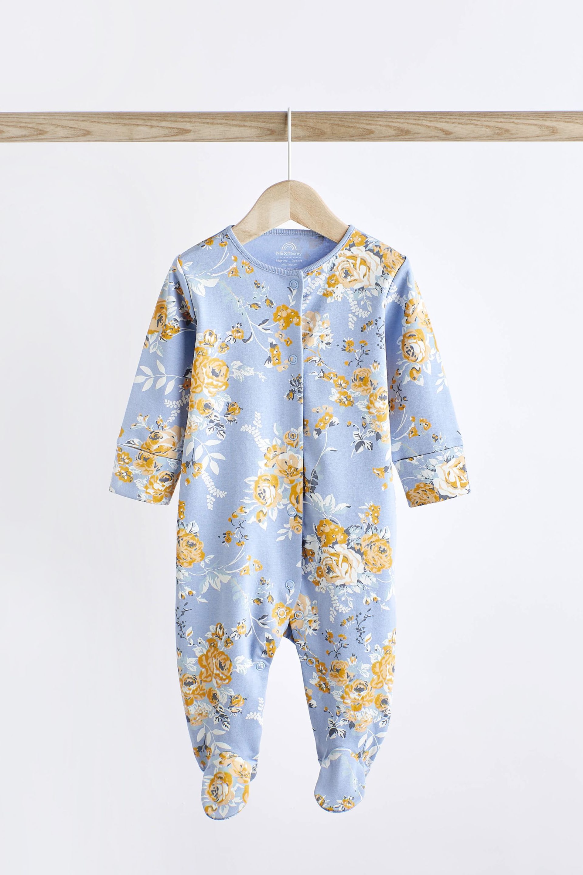 Ochre Yellow Baby Footed Sleepsuits 5 Pack (0-2yrs) - Image 6 of 16