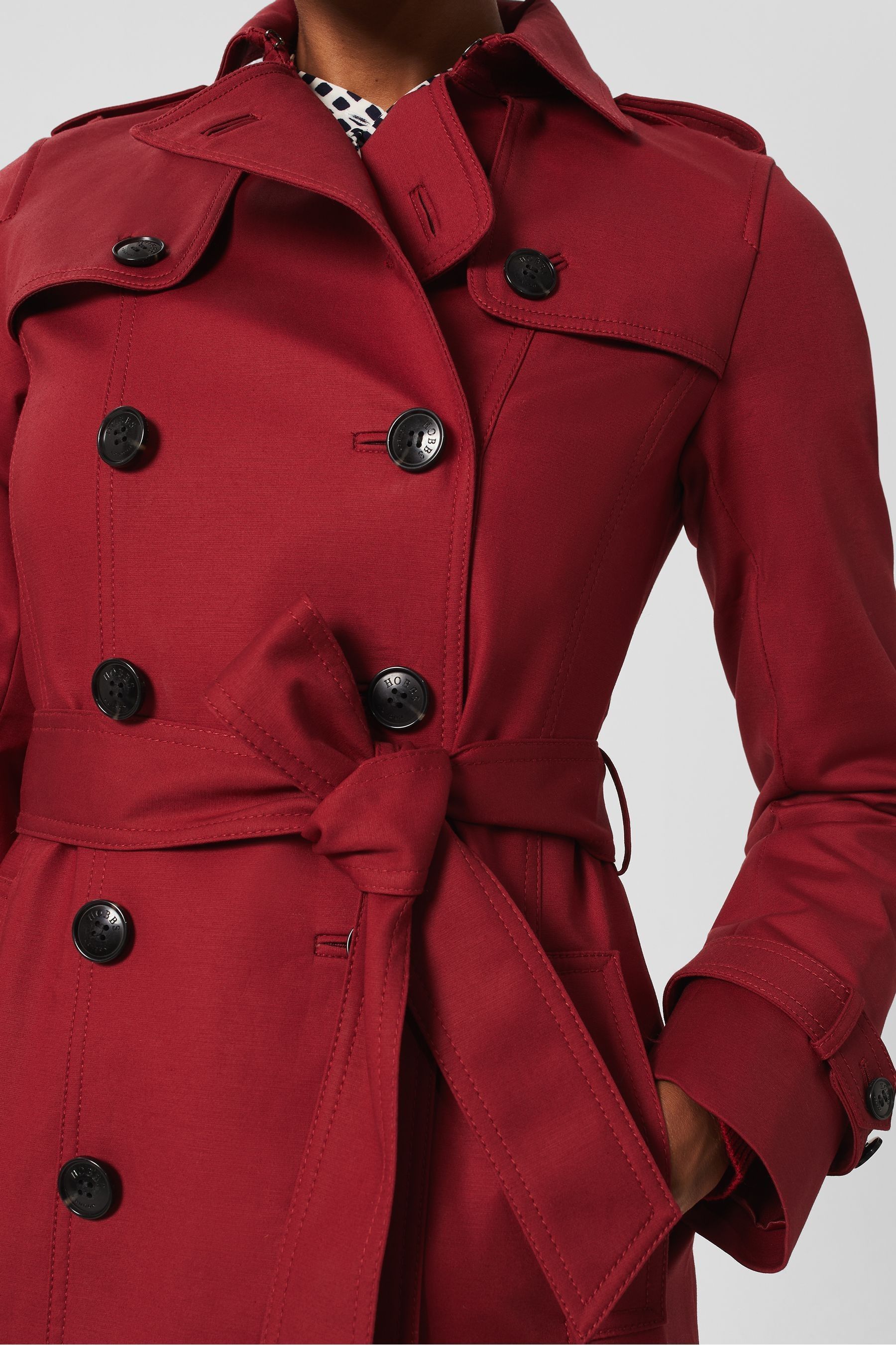 Hobbs short trench coat top