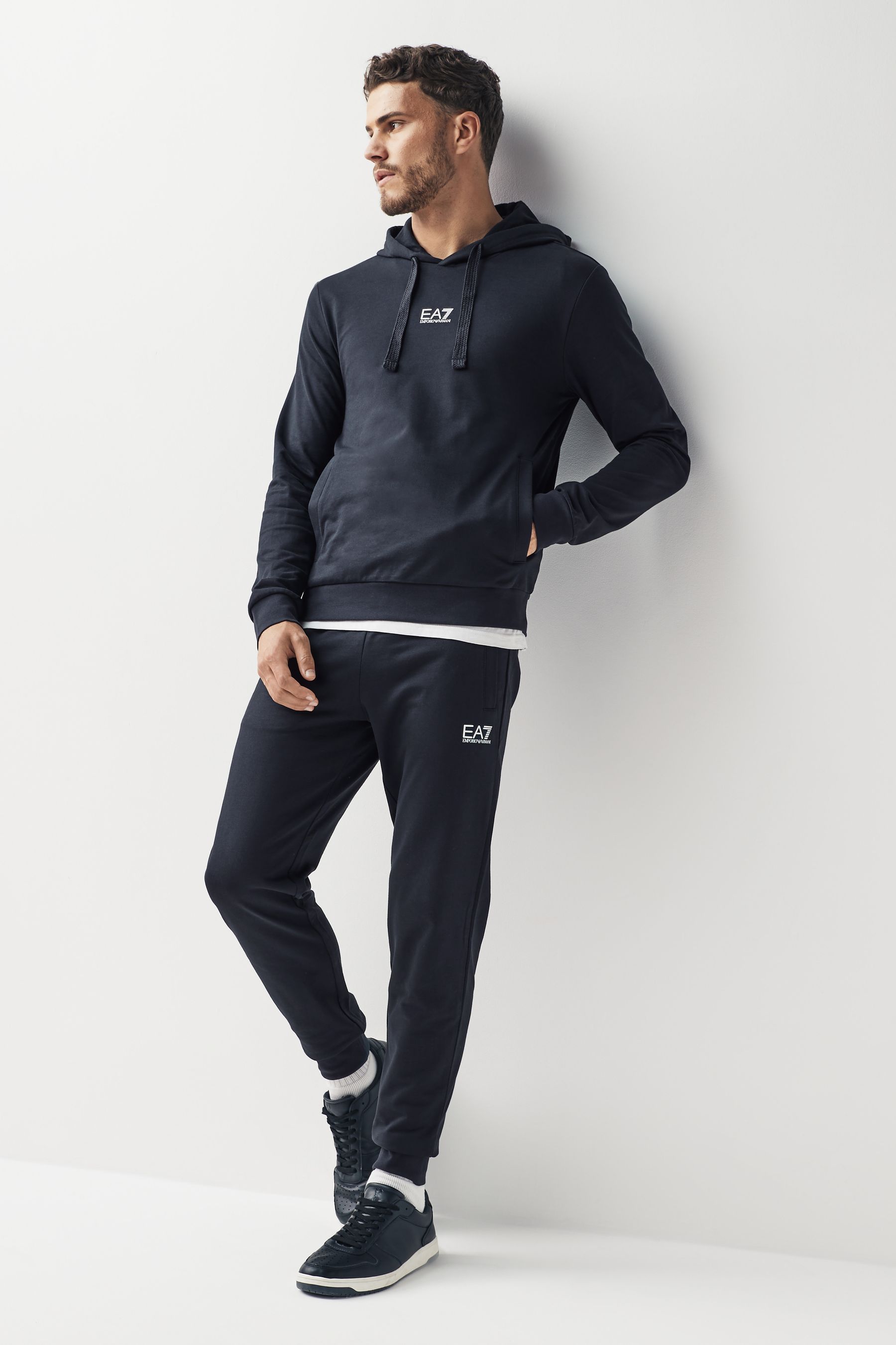 Buy Emporio Armani EA7 Navy Overhead Hooded Tracksuit from the