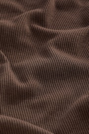 Chocolate Brown Scoop Neck Long Sleeve Ribbed Midaxi Dress - Image 6 of 6
