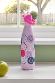 Pink Smiley Faces Metal Water Bottle - Image 1 of 3