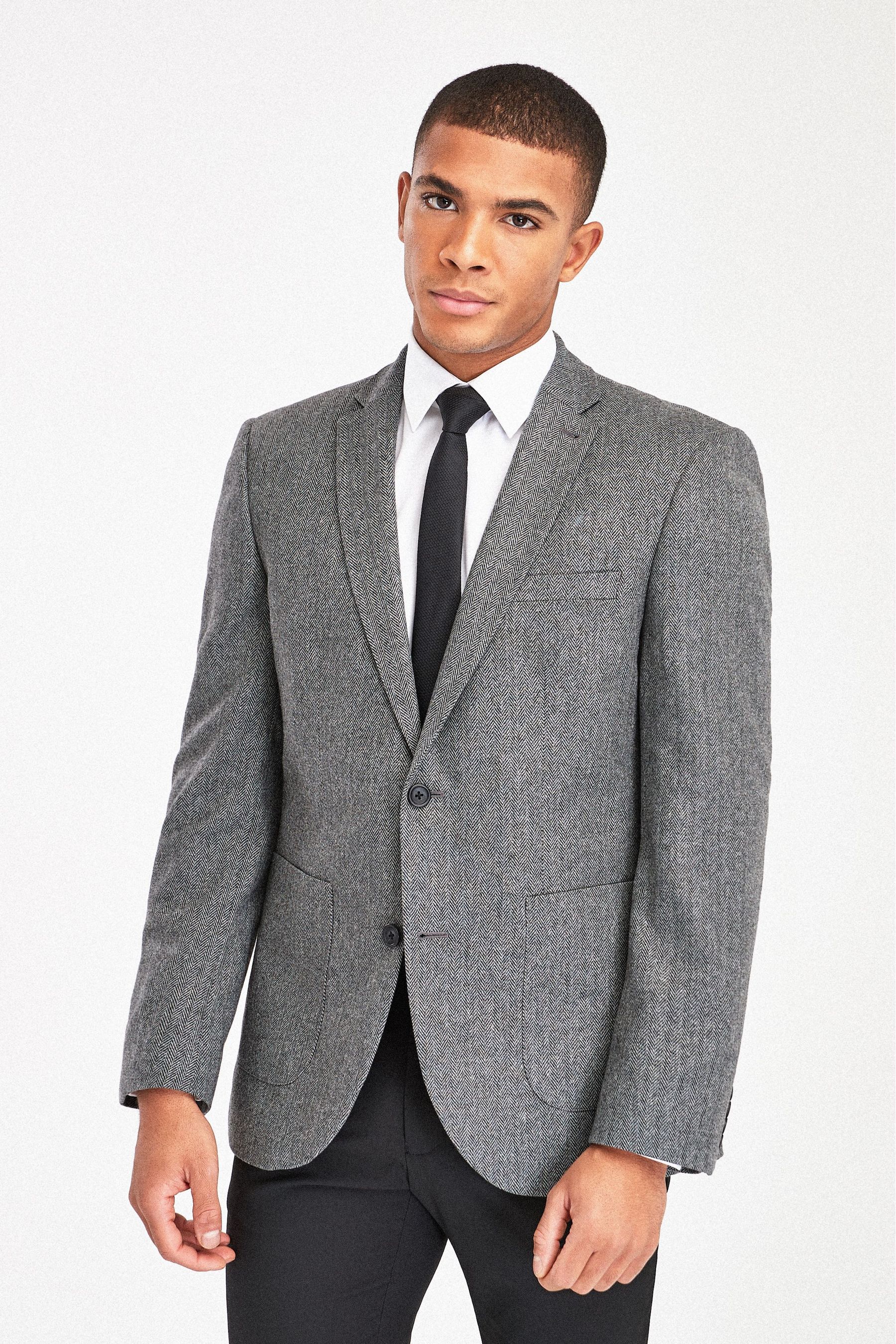 Wool top herringbone jacket