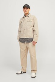 JACK & JONES Brown Wide Fit Relaxed Trousers - Image 3 of 8