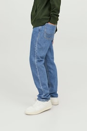 JACK & JONES Blue Clark Straight Fit Stretch Jeans - Image 2 of 8