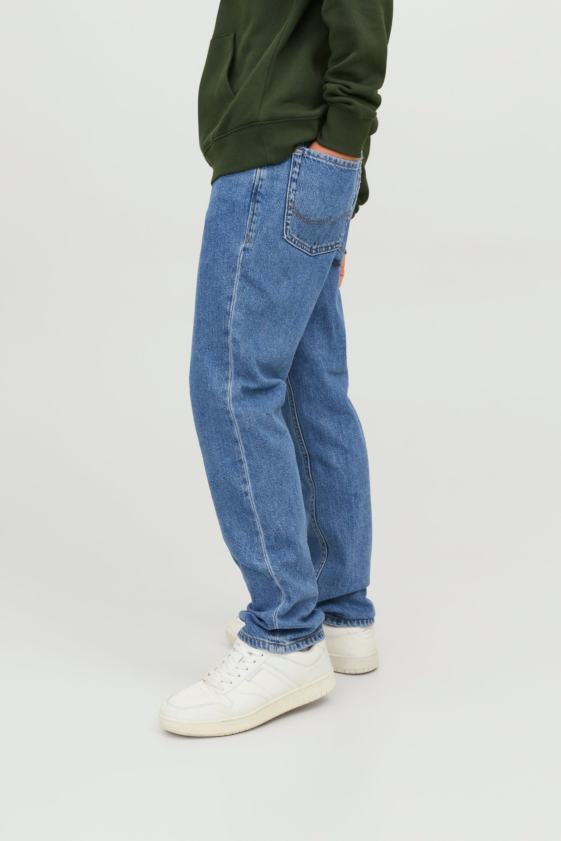 JACK & JONES Blue Clark Straight Fit Stretch Jeans - Image 2 of 8