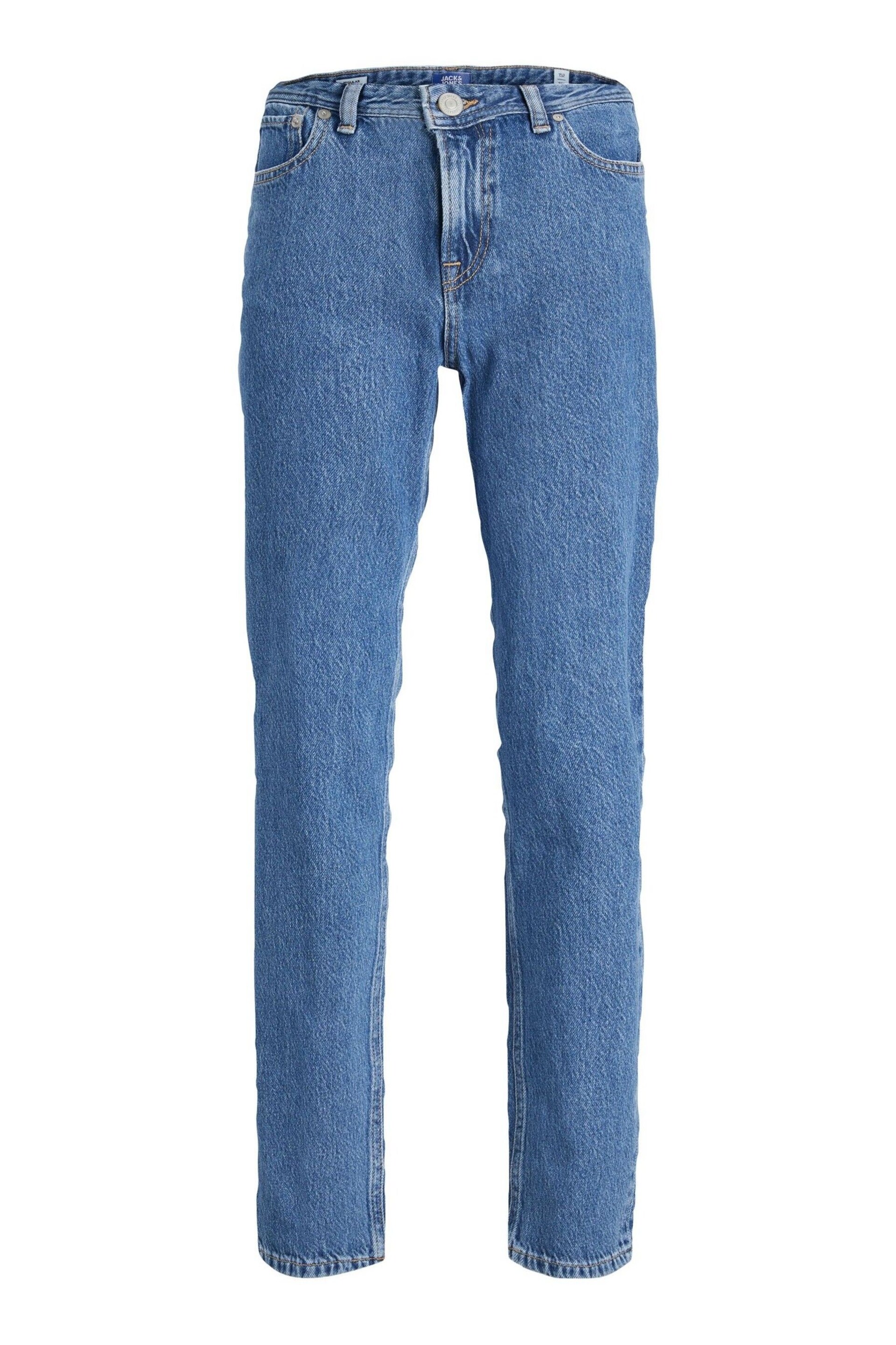 JACK & JONES Blue Clark Straight Fit Stretch Jeans - Image 7 of 8