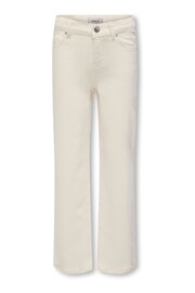 ONLY KIDS Cream Straight Leg Adjustable Waist Jeans - Image 1 of 3