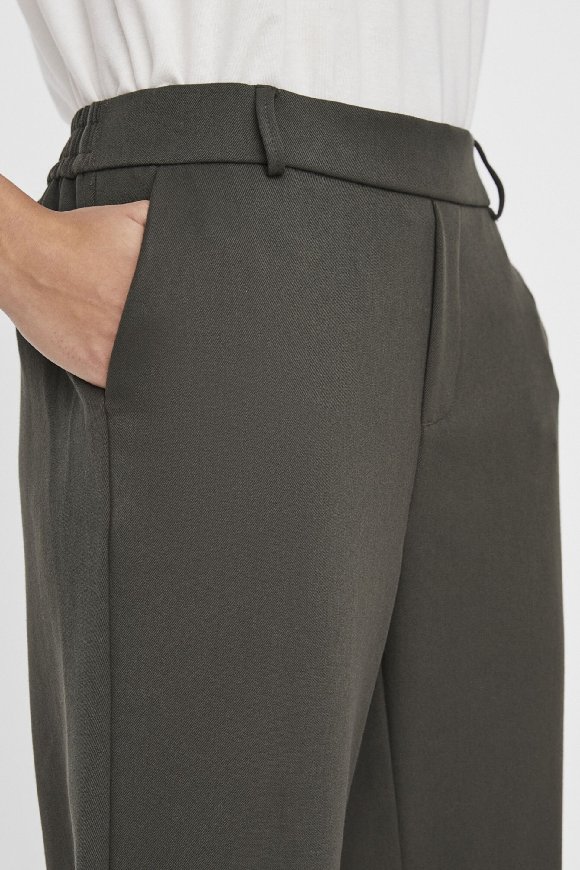 VERO MODA Dark Grey Mid Waist Straight Leg Trousers - Image 4 of 6