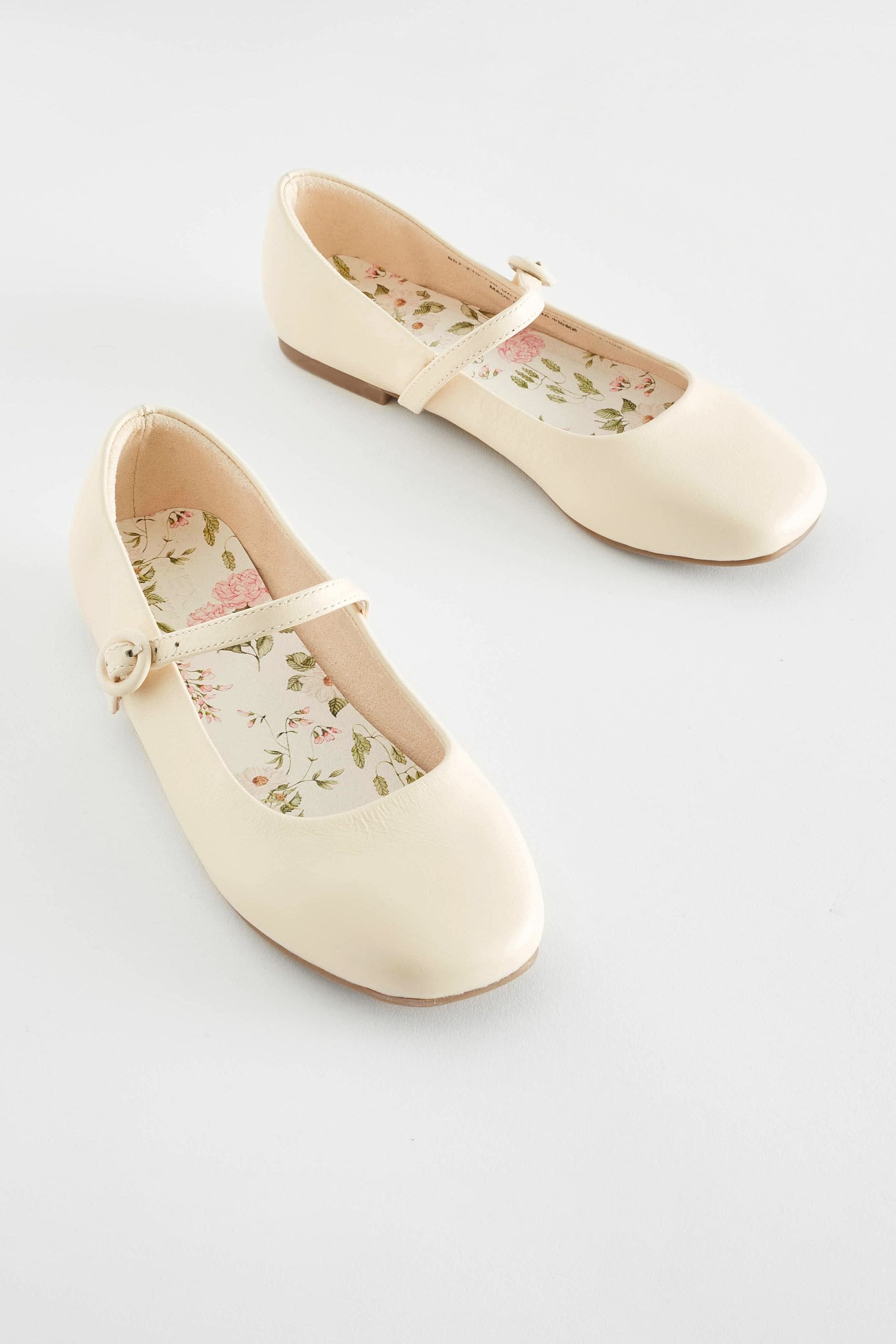 Cream Leather Mary Jane Occasion Shoes
