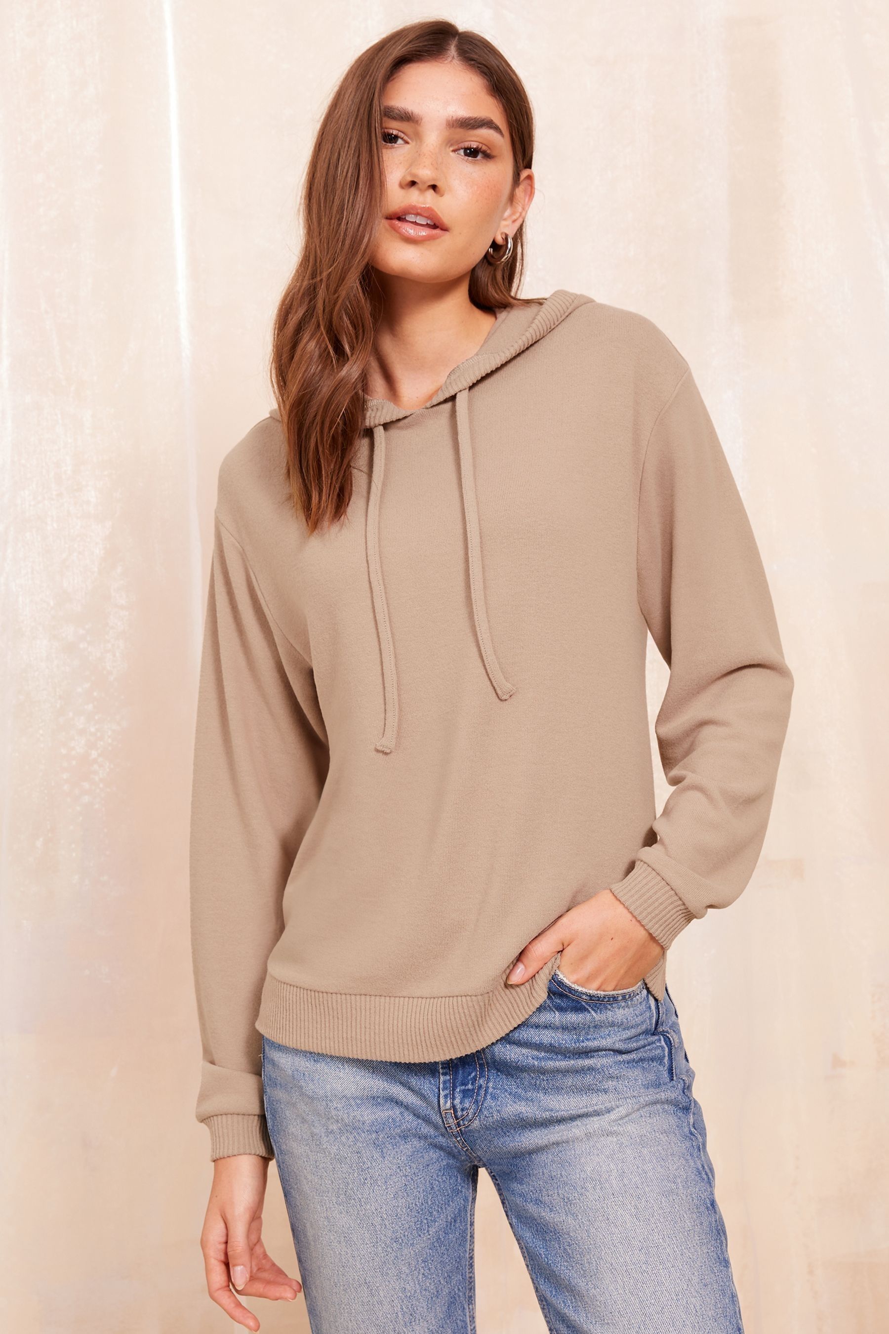 Buy Friends Like These Mushroom Brown Long Sleeve Cosy Hoodie from Next Malta