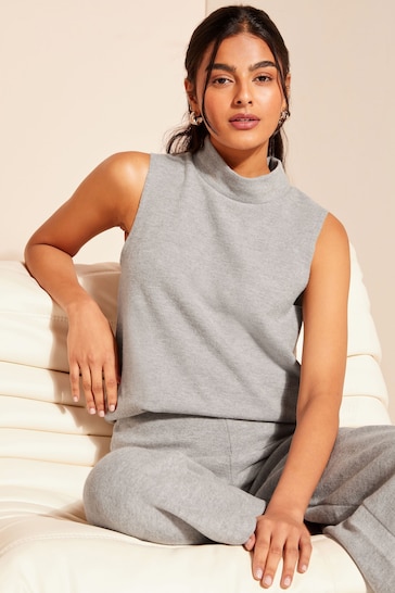 Friends Like These Grey Cosy Roll Neck Sleeveless Tank Top