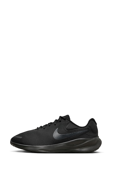 Nike Black/White Extra Wide Fit Revolution 7 Extra Wide Road Running Trainers