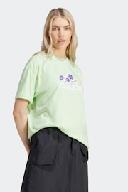 adidas Green Sportswear Flower Pack Badge Of Sport T-Shirt - Image 3 of 7