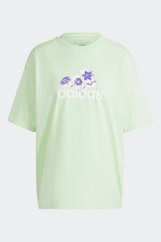 adidas Green Sportswear Flower Pack Badge Of Sport T-Shirt - Image 7 of 7