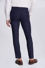 MOSS Blue Slim Fit Blue Twisted Trousers - Image 2 of 3