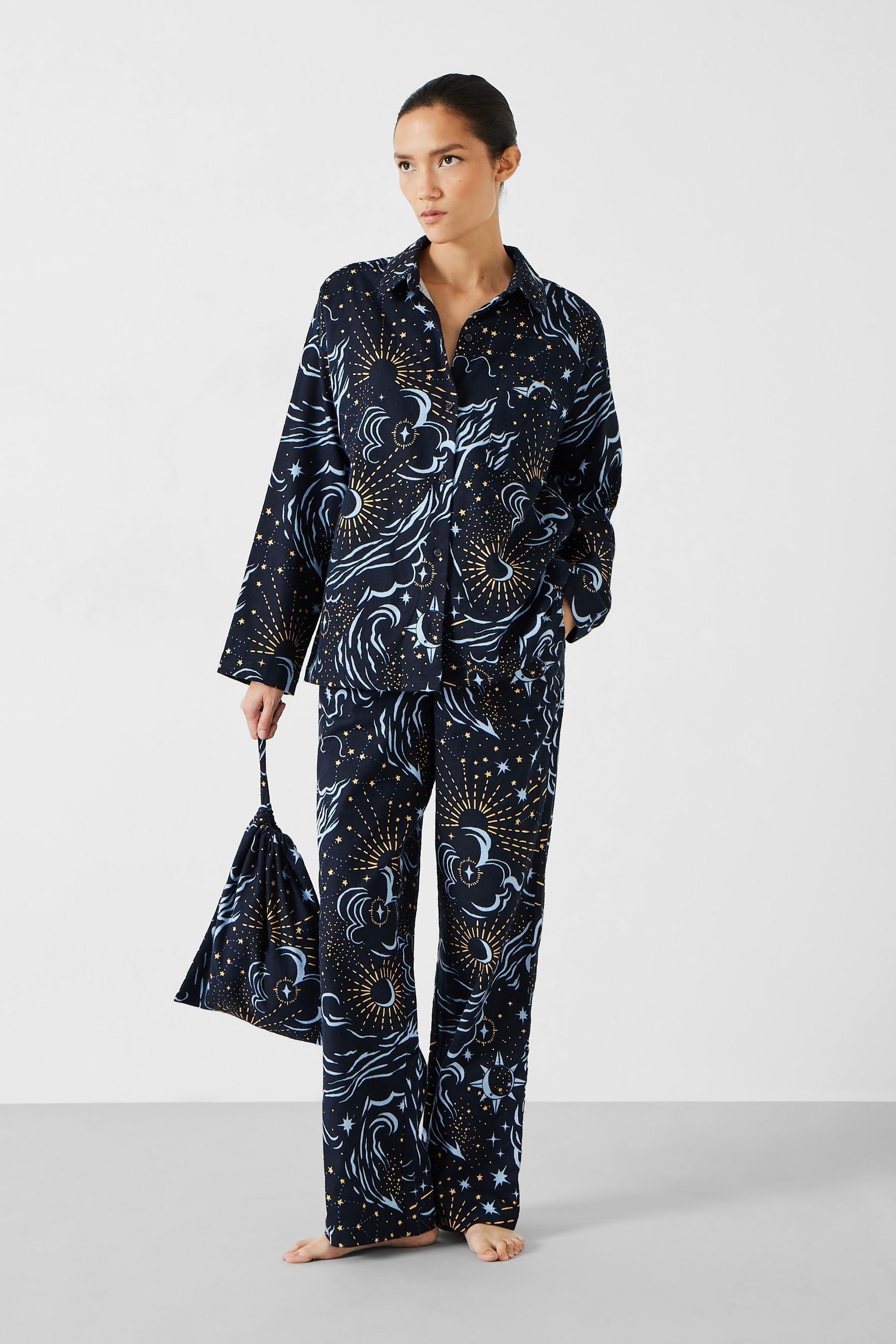 Buy Hush Blue Sadie Cotton Flannel Pyjamas from the Next UK online