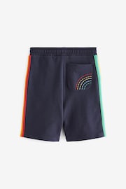 Little Bird by Jools Oliver Navy Rainbow Rainbow Stripe Jersey Shorts - Image 9 of 10