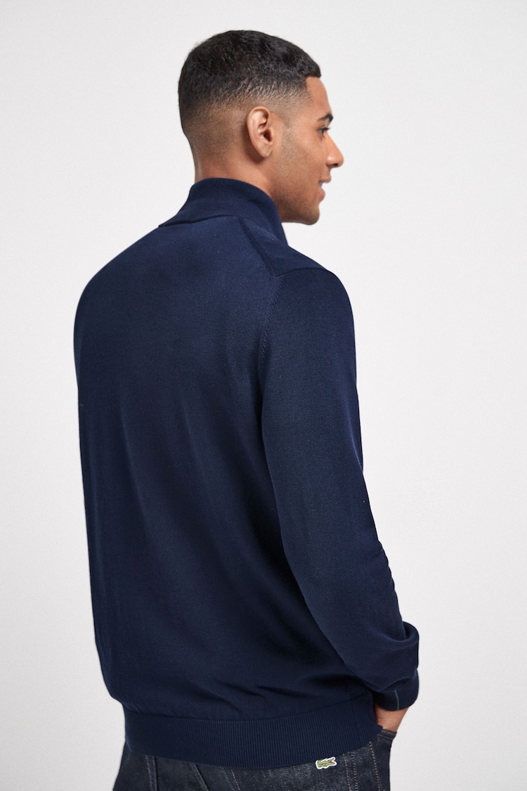 Lacoste Navy 1/4 Zip Jumper - Image 2 of 5