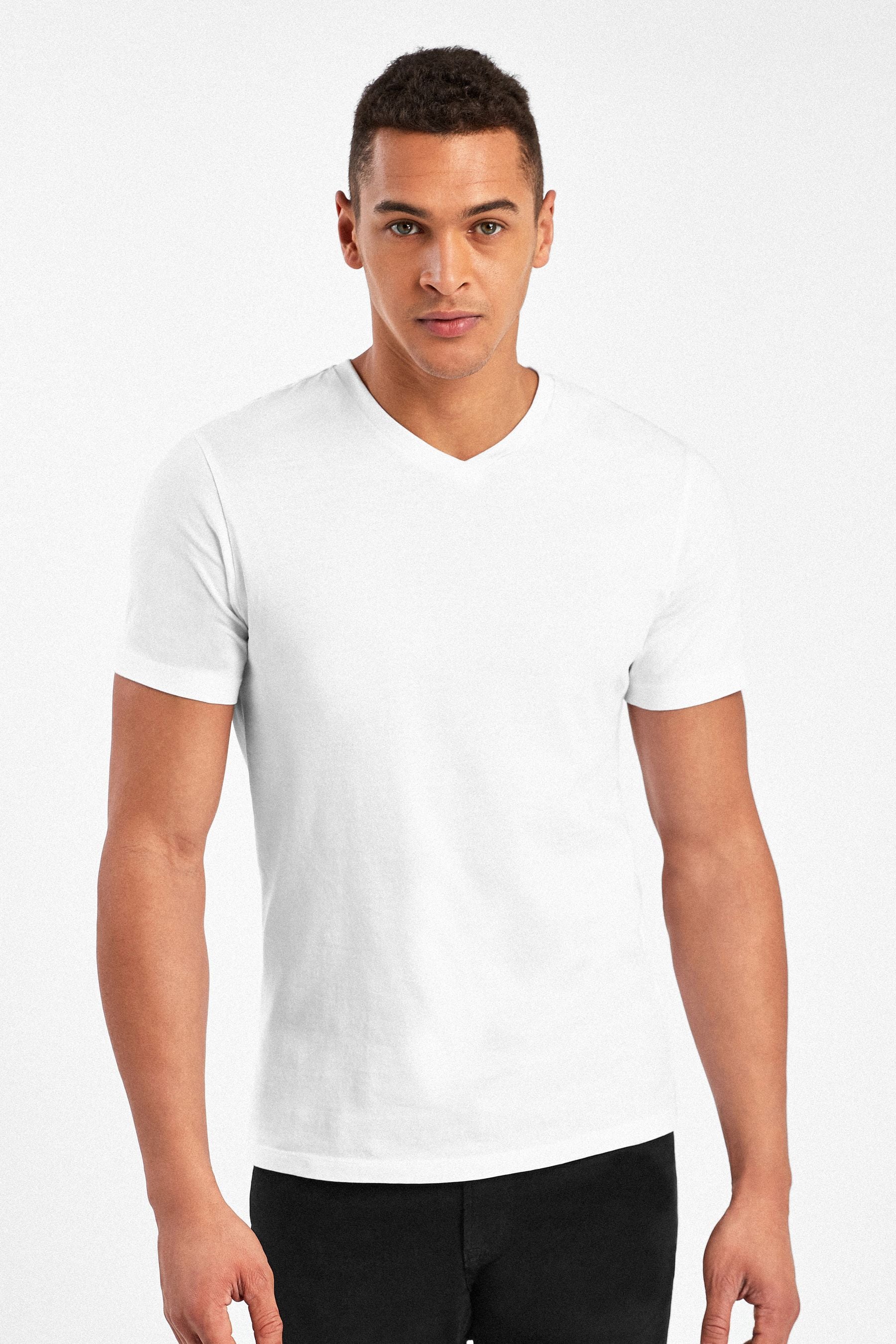 Men's v neck cotton t shirts hotsell