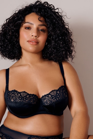 Neutral/Navy Blue Ultimate Support F-K Cup Non Pad Full Cup Bras 2 Pack