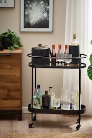 Black Oval Drinks Trolley - Image 1 of 3