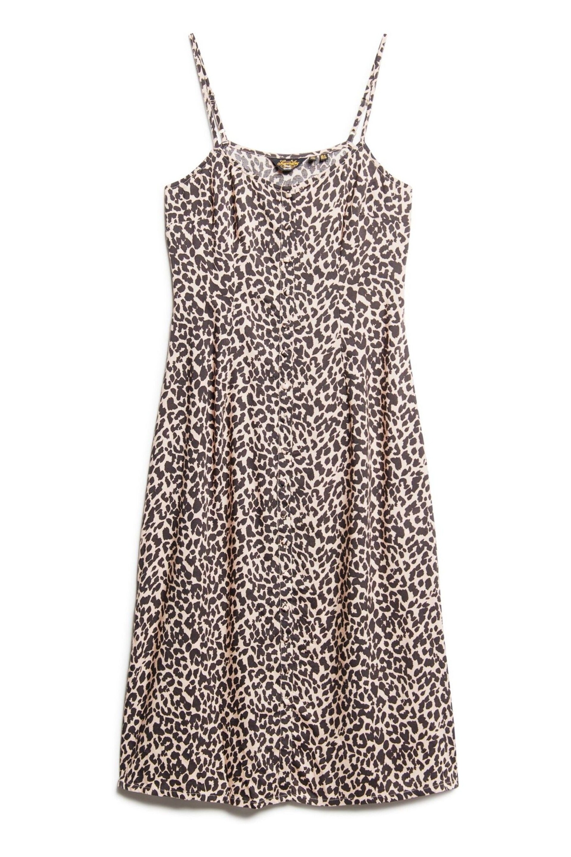 Superdry Pink Print Button Cami Midi Dress - Image 4 of 5