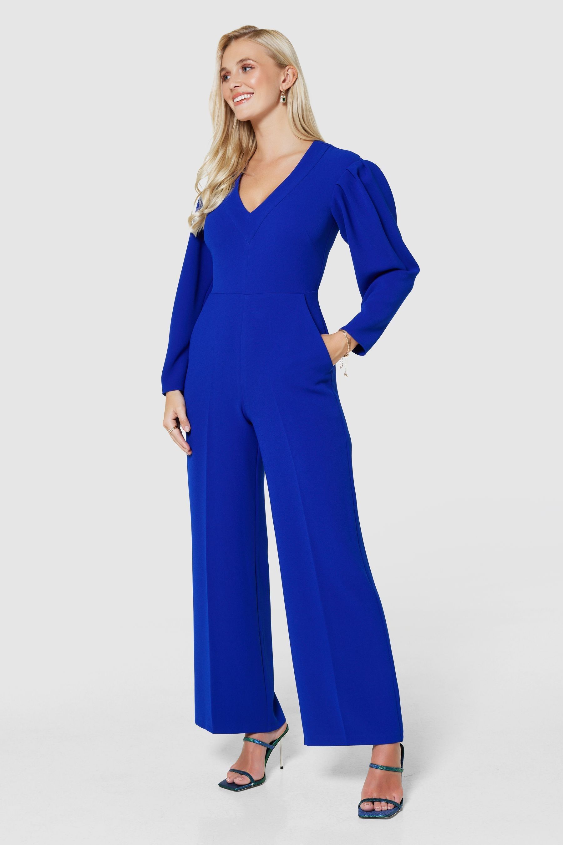 Long sleeve wide leg jumpsuit online