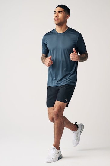 Blue/Navy Active Gym and Training Textured T-Shirt
