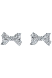 Ted Baker Silver Tone BARSETA Crystal Bow Stud Earrings - Image 2 of 4