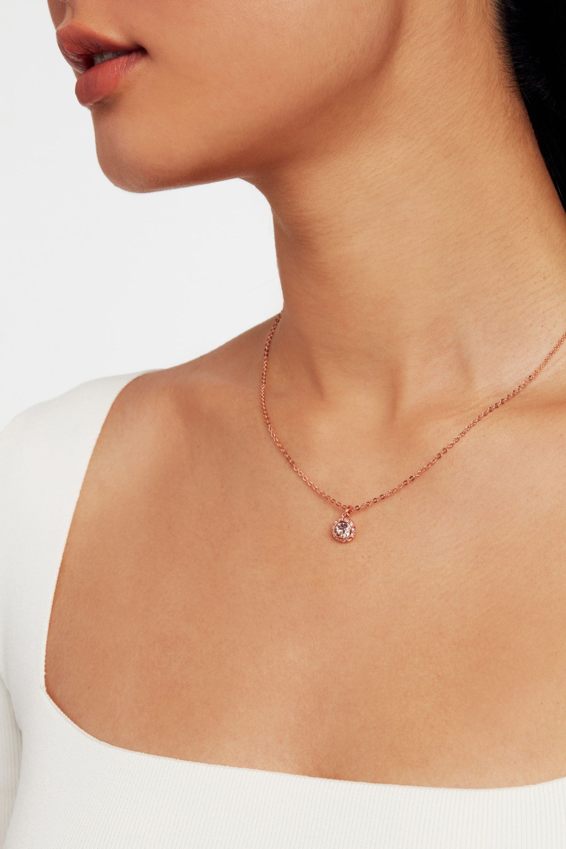 Buy Ted Baker Rose Pink SOLTELL Solitaire Sparkle Crystal Pendant Necklace from the Next UK online shop