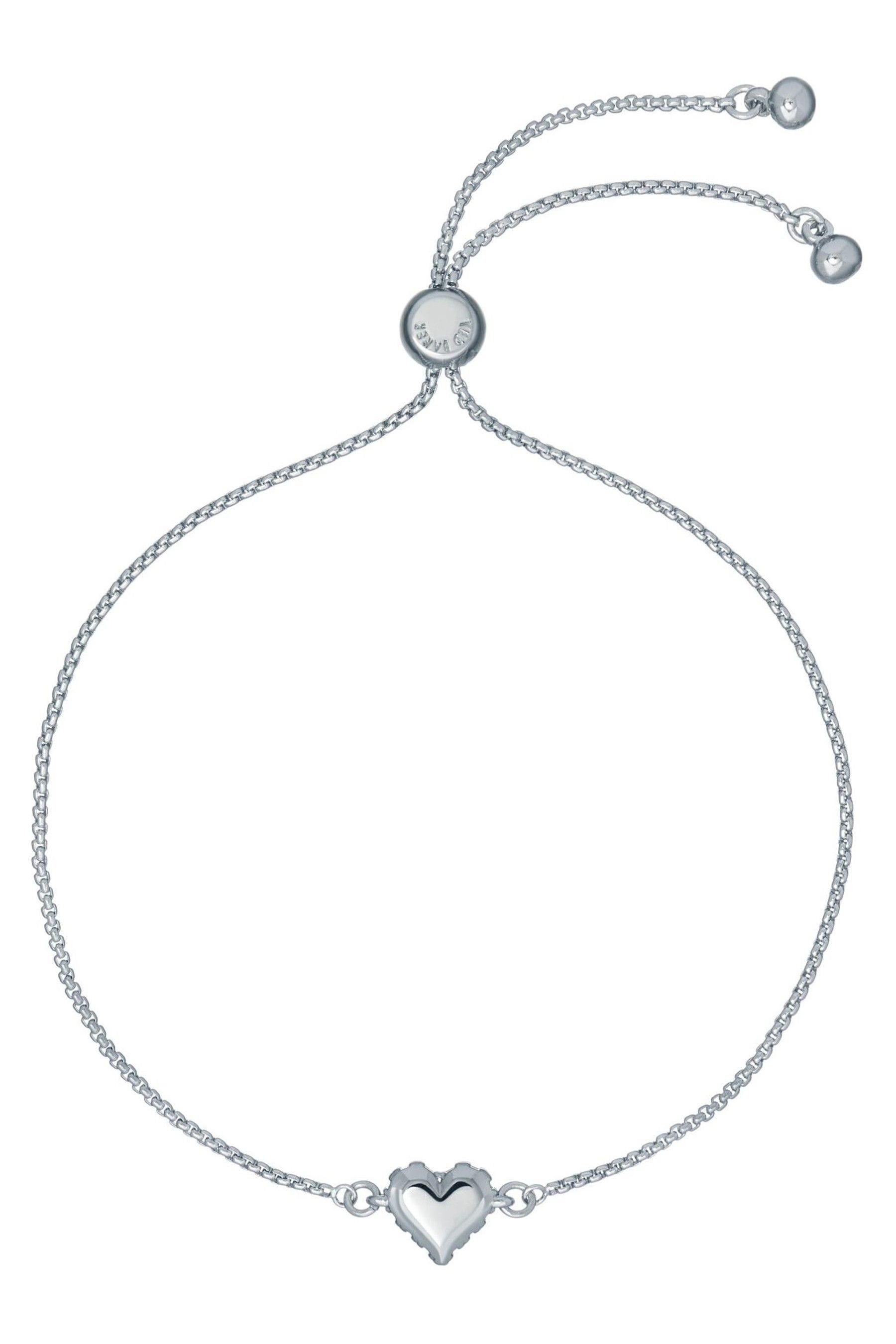 Buy Ted Baker Silver Tone SARSAH Crystal Sparkle Heart Adjustable Bracelet from the Next UK online shop