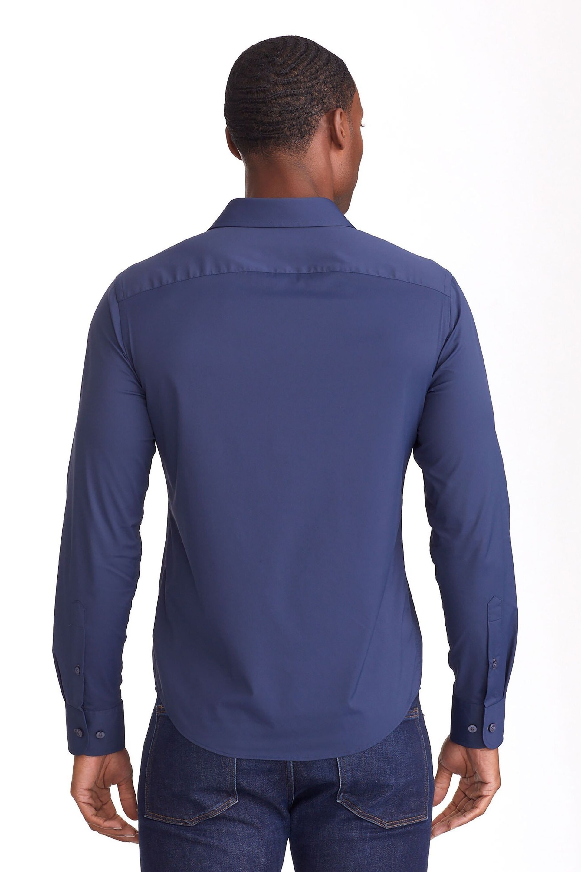 UNTUCKit Blue Wrinkle-Free Performance Relaxed Fit Gironde Shirt - Image 2 of 3