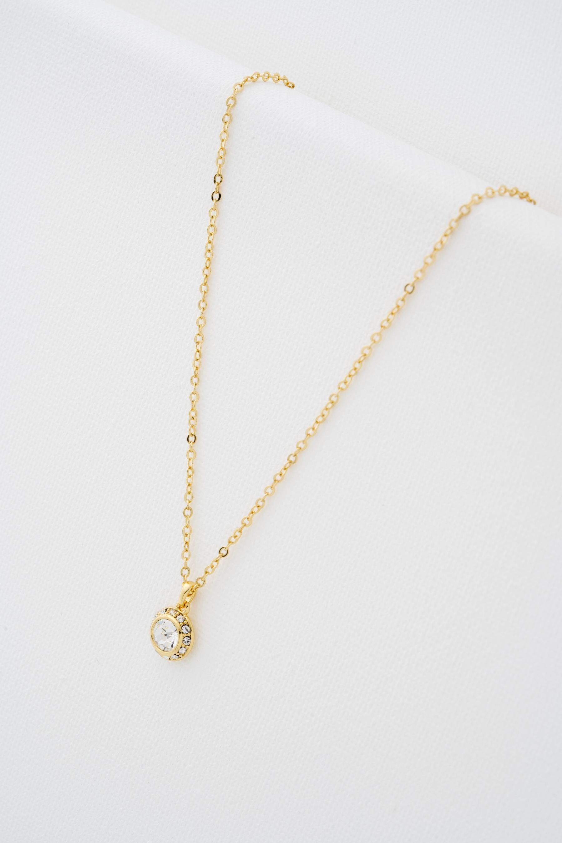 Ted Baker Gold Tone SOLTELL Solitaire Sparkle Crystal Pendant Necklace