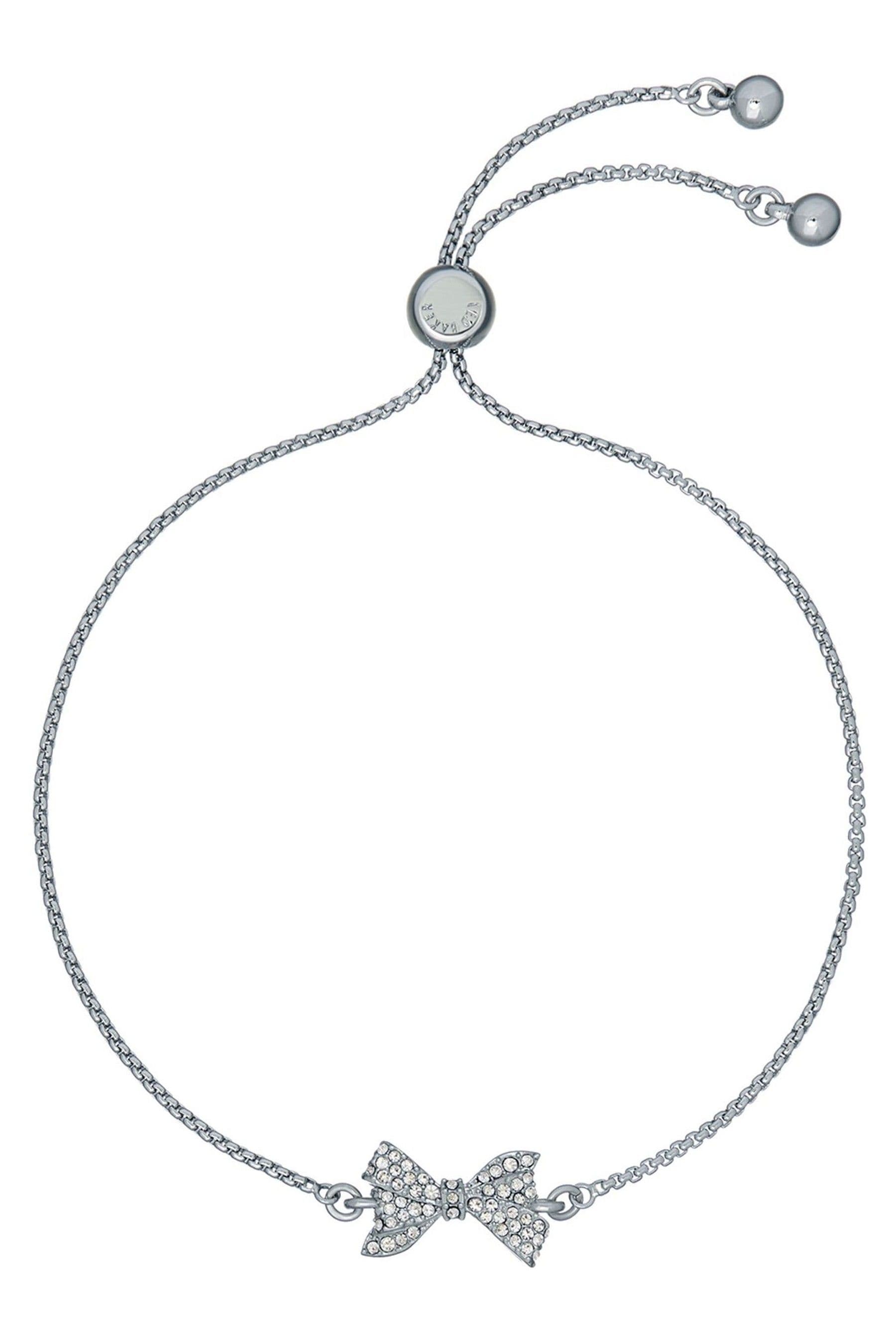 Buy Ted Baker Silver Tone BARSET Crystal Bow Adjustable Bracelet from the Next UK online shop