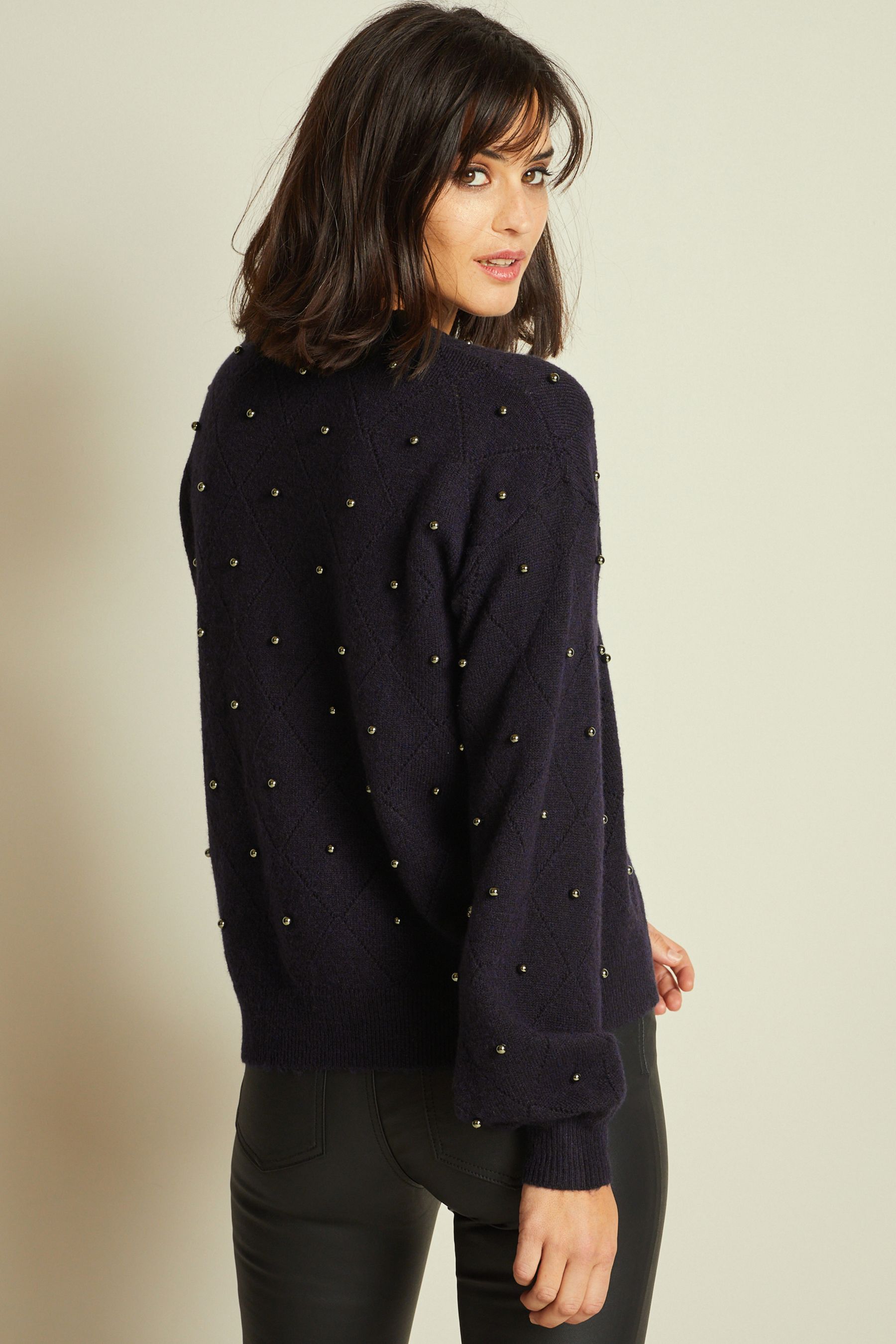 Navy embellished hotsell jumper