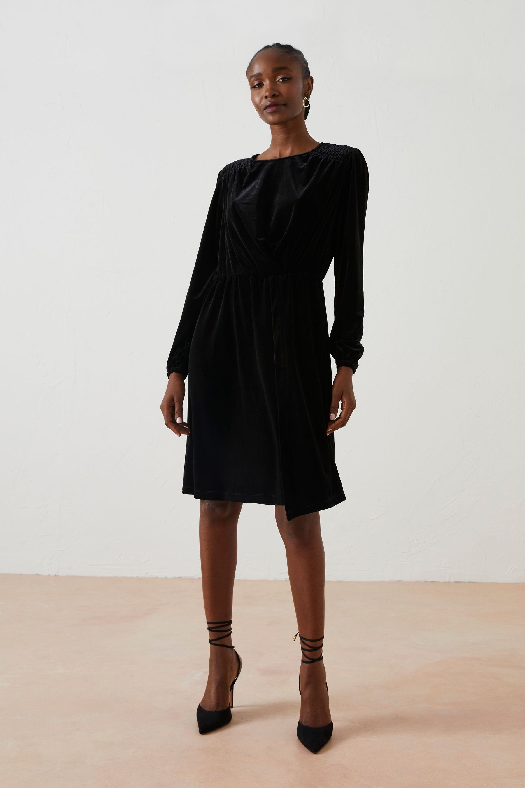Buy FatFace Black Annie Velvet Dress from Next Luxembourg