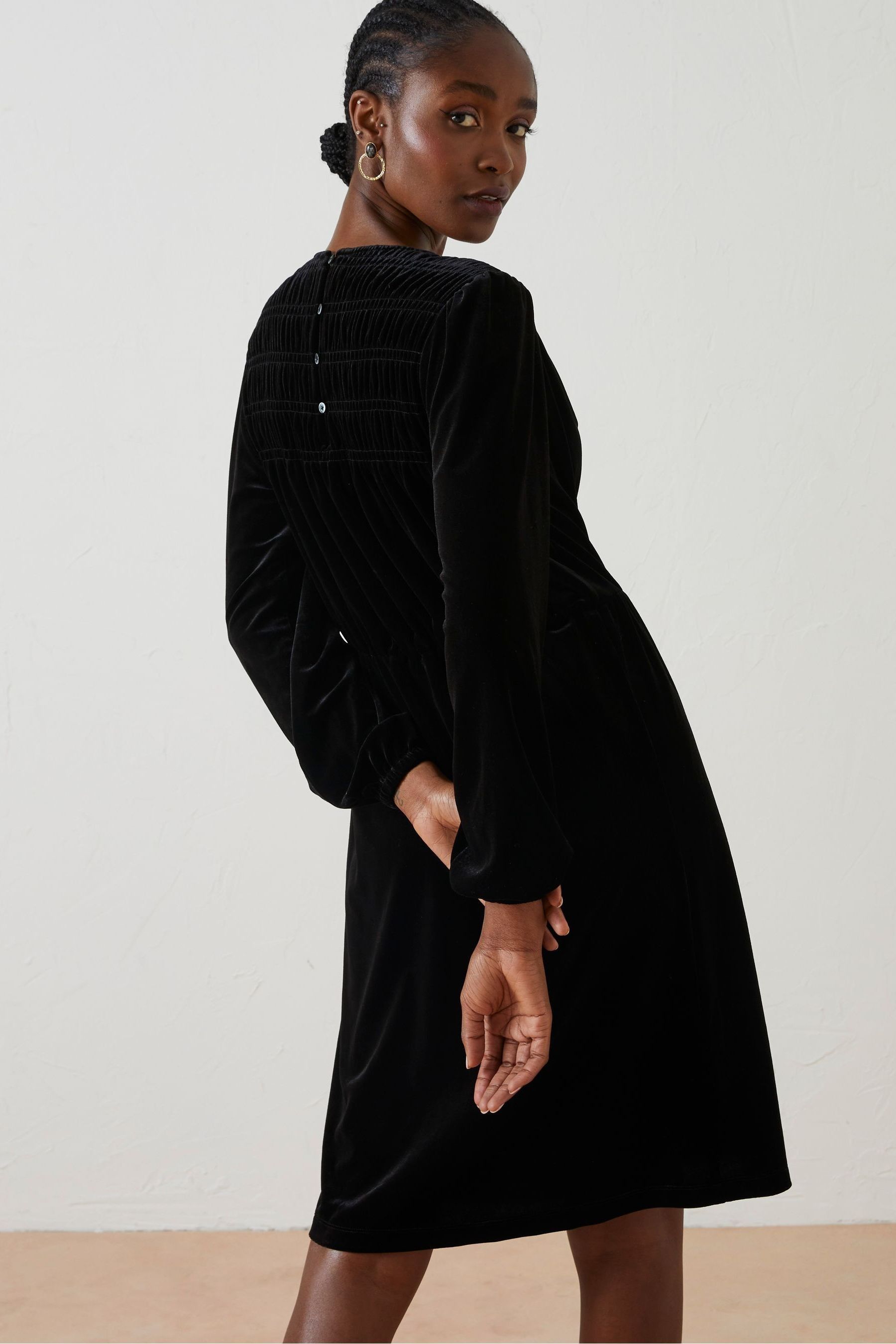 Buy FatFace Black Annie Velvet Dress from Next Luxembourg