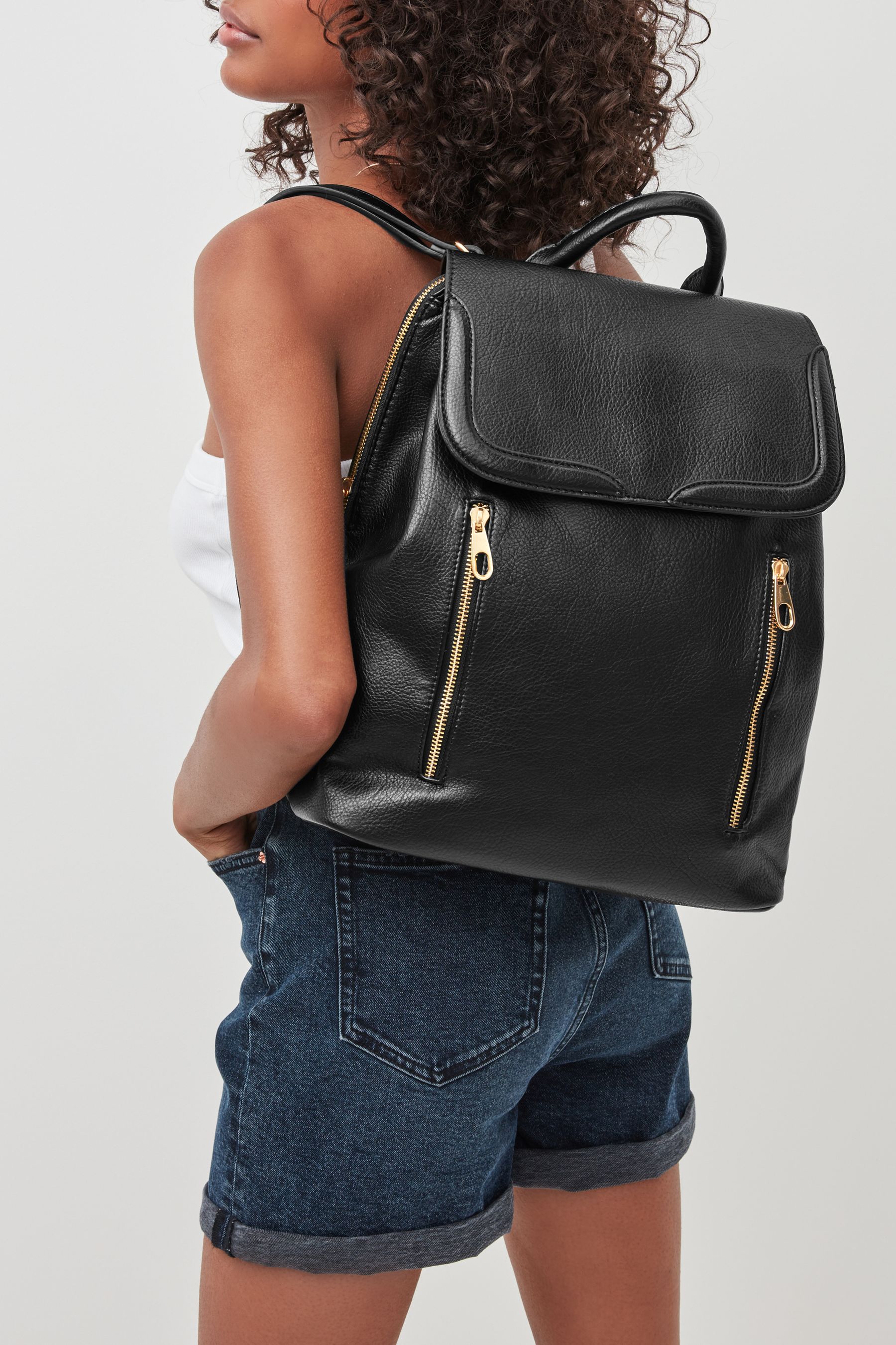 Ladies black laptop backpack best sale