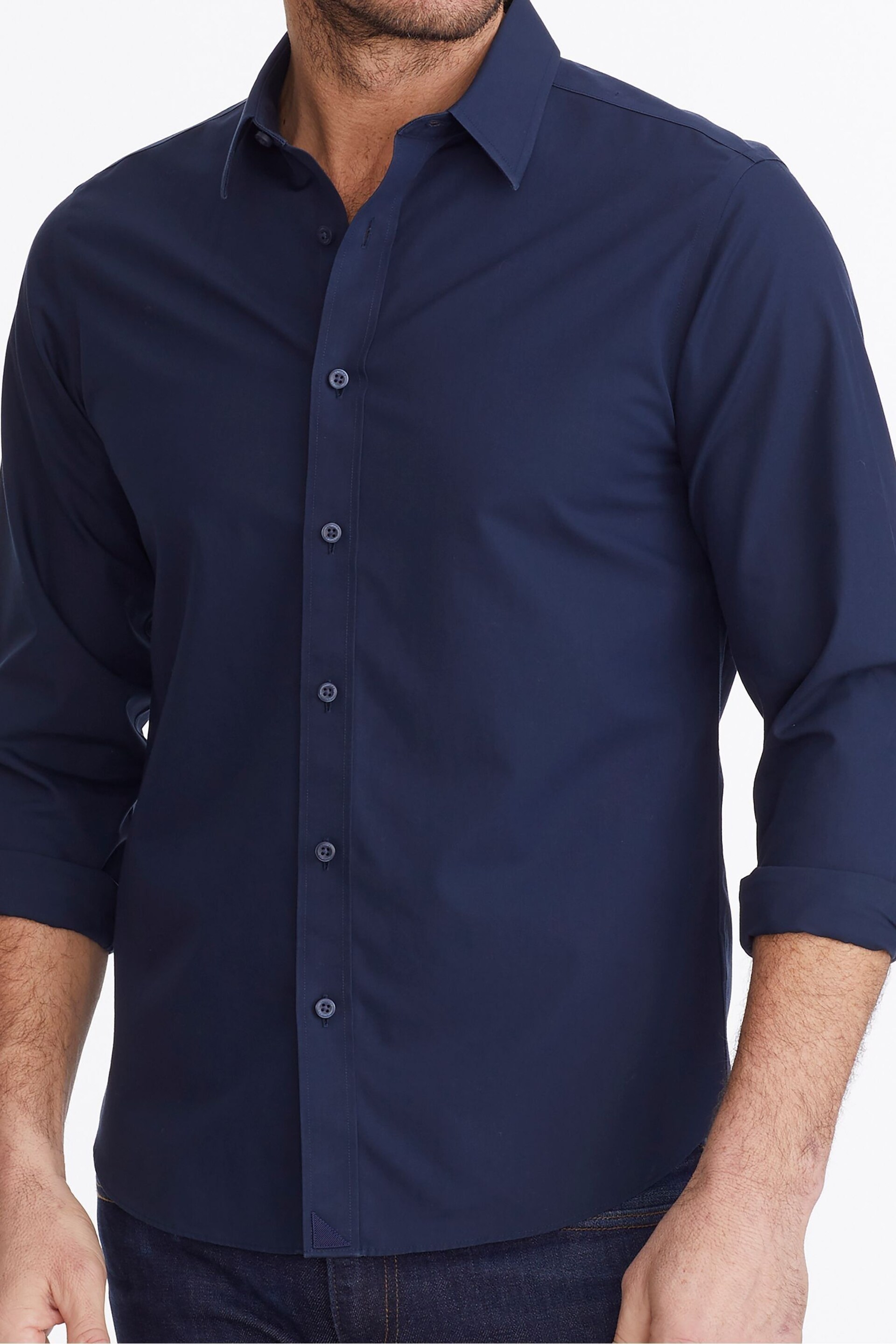 UNTUCKit Blue Wrinkle-Free Relaxed Fit Castello Shirt - Image 4 of 6
