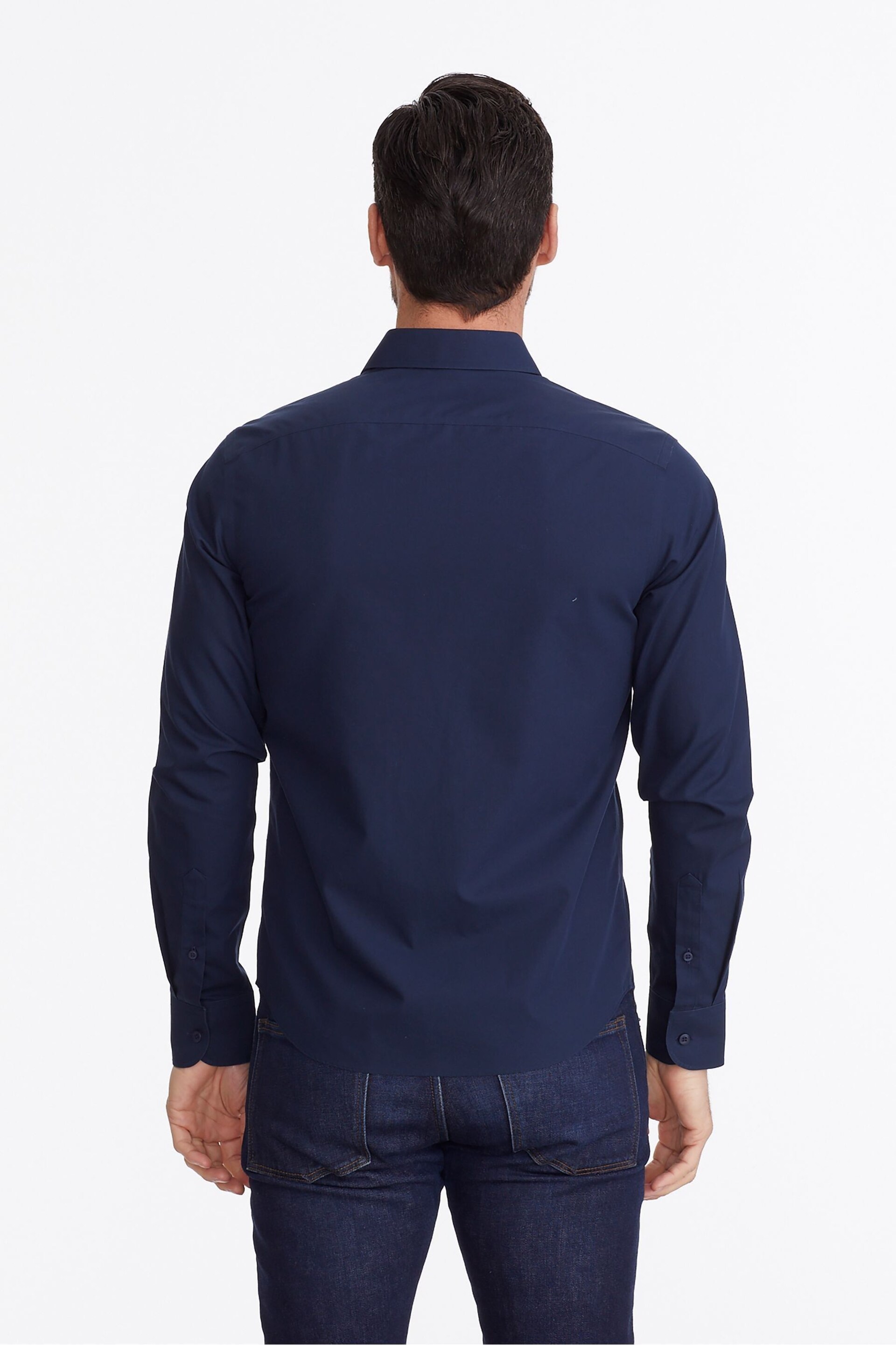 UNTUCKit Navy Wrinkle-Free Relaxed Fit Castello Shirt - Image 2 of 6