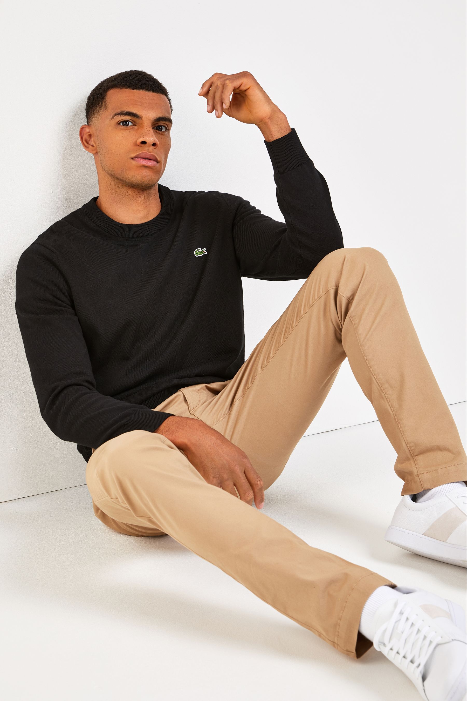 Lacoste men's crew neck on sale jumper