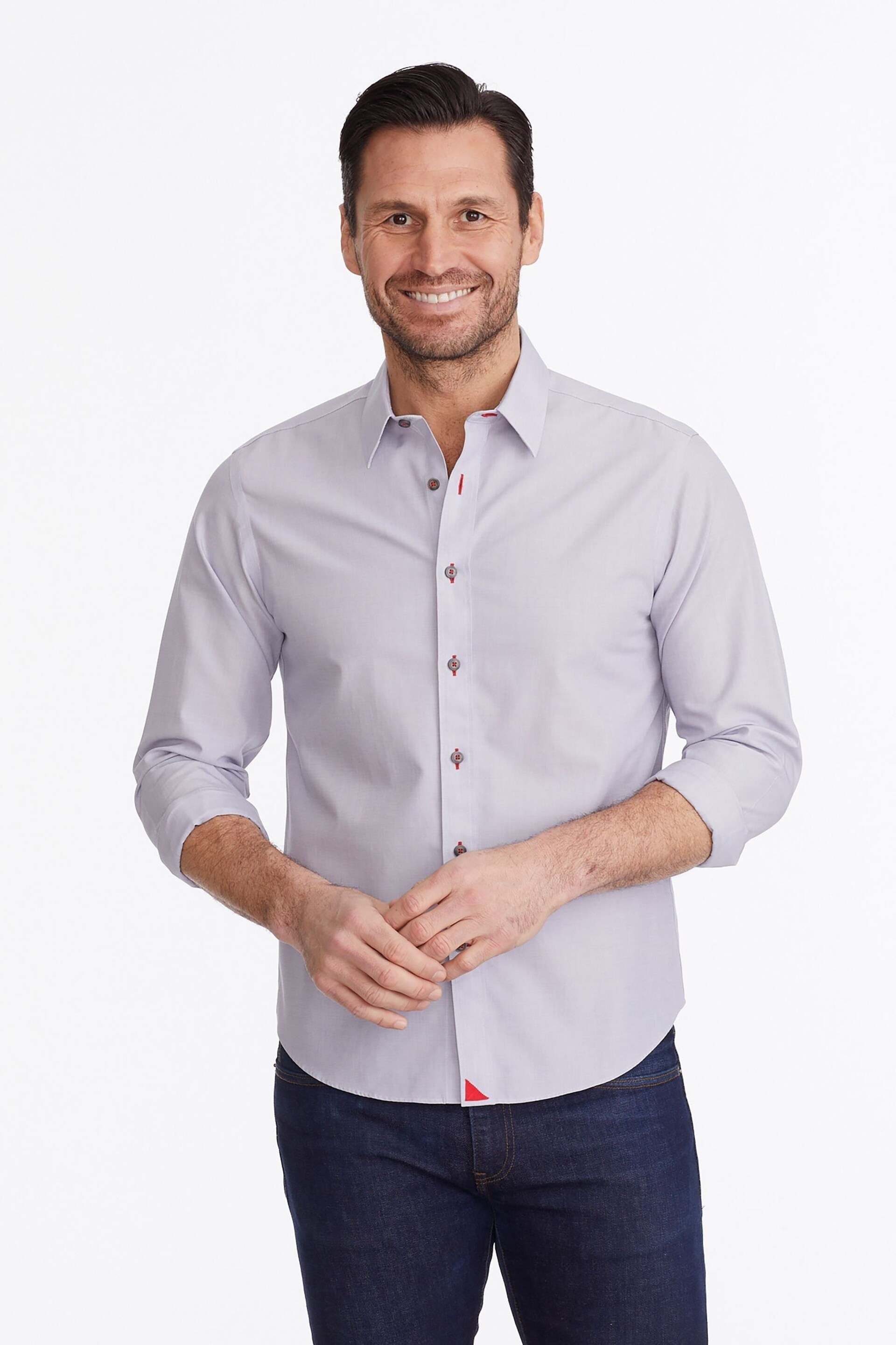 UNTUCKit Grey Wrinkle-Free Relaxed Fit Rubican Shirt - Image 1 of 5