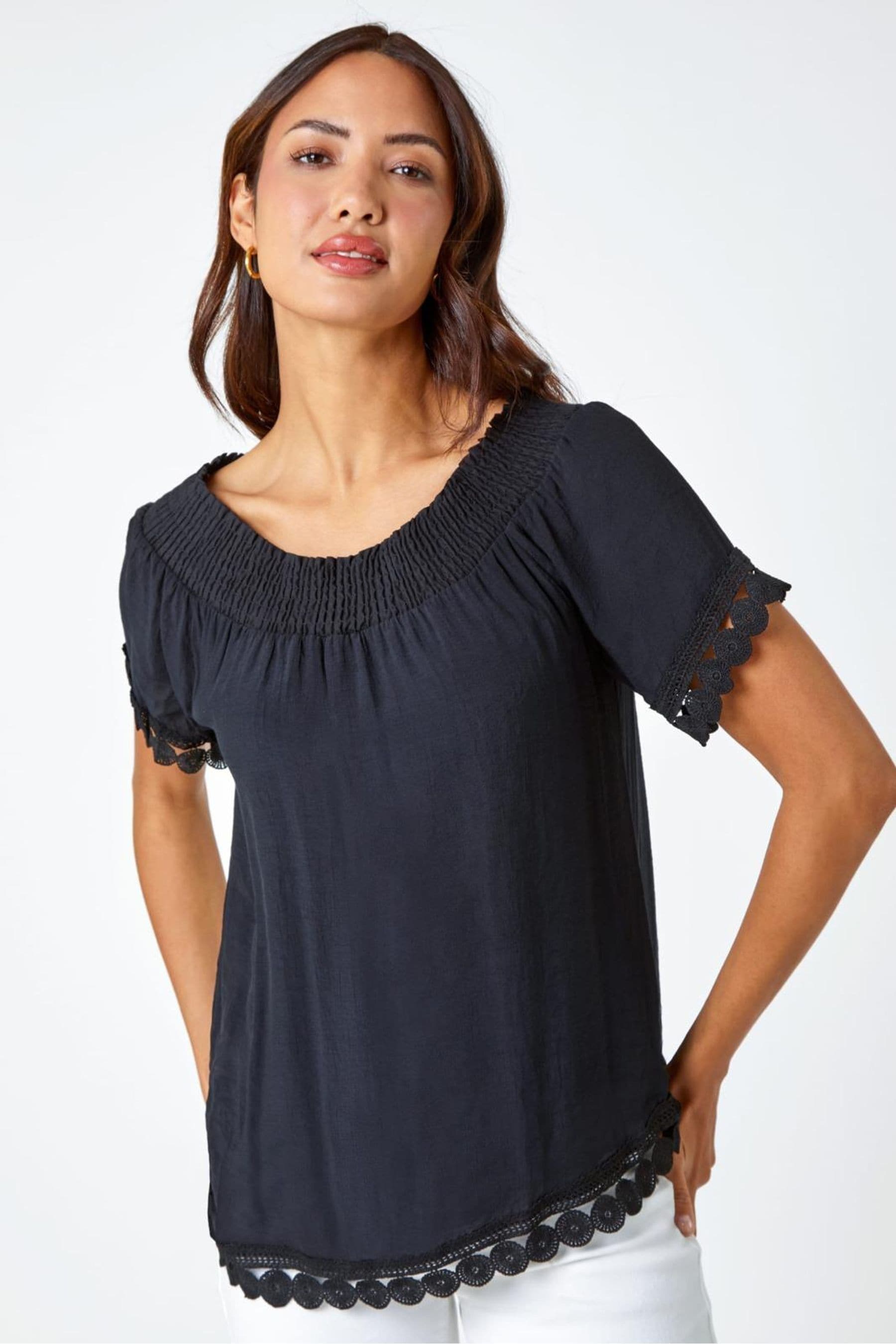 Next black hotsell lace bardot top