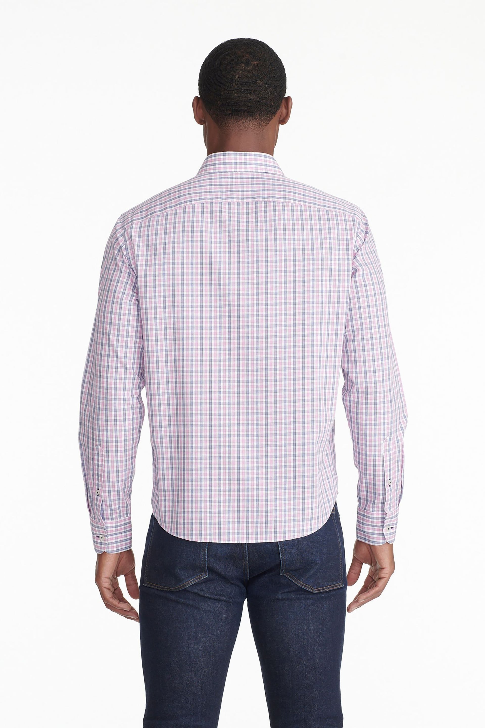 UNTUCKit Pink/Blue Wrinkle-Free Slim Fit Dolcetto Shirt - Image 2 of 6