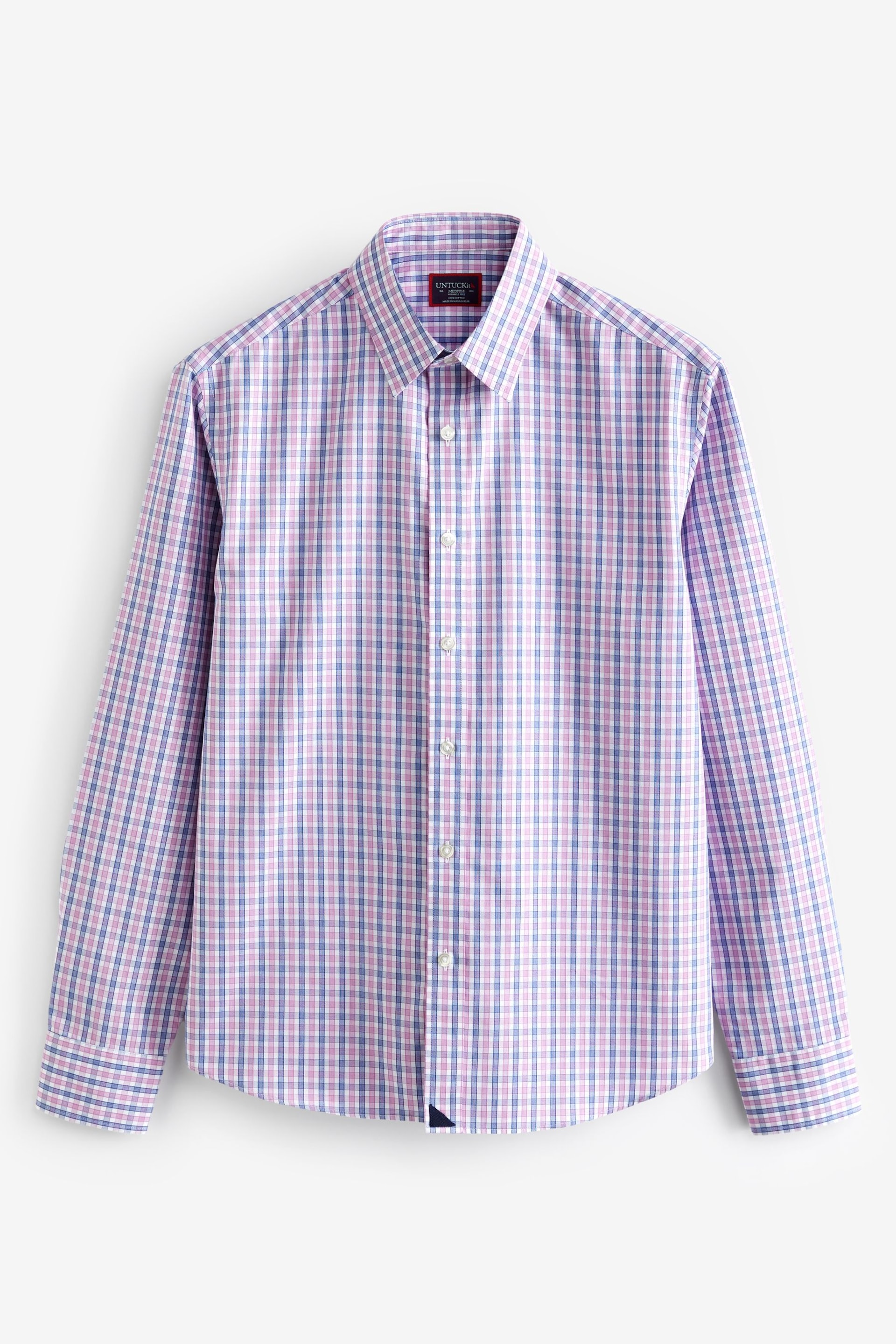 UNTUCKit Pink/Blue Wrinkle-Free Slim Fit Dolcetto Shirt - Image 5 of 6
