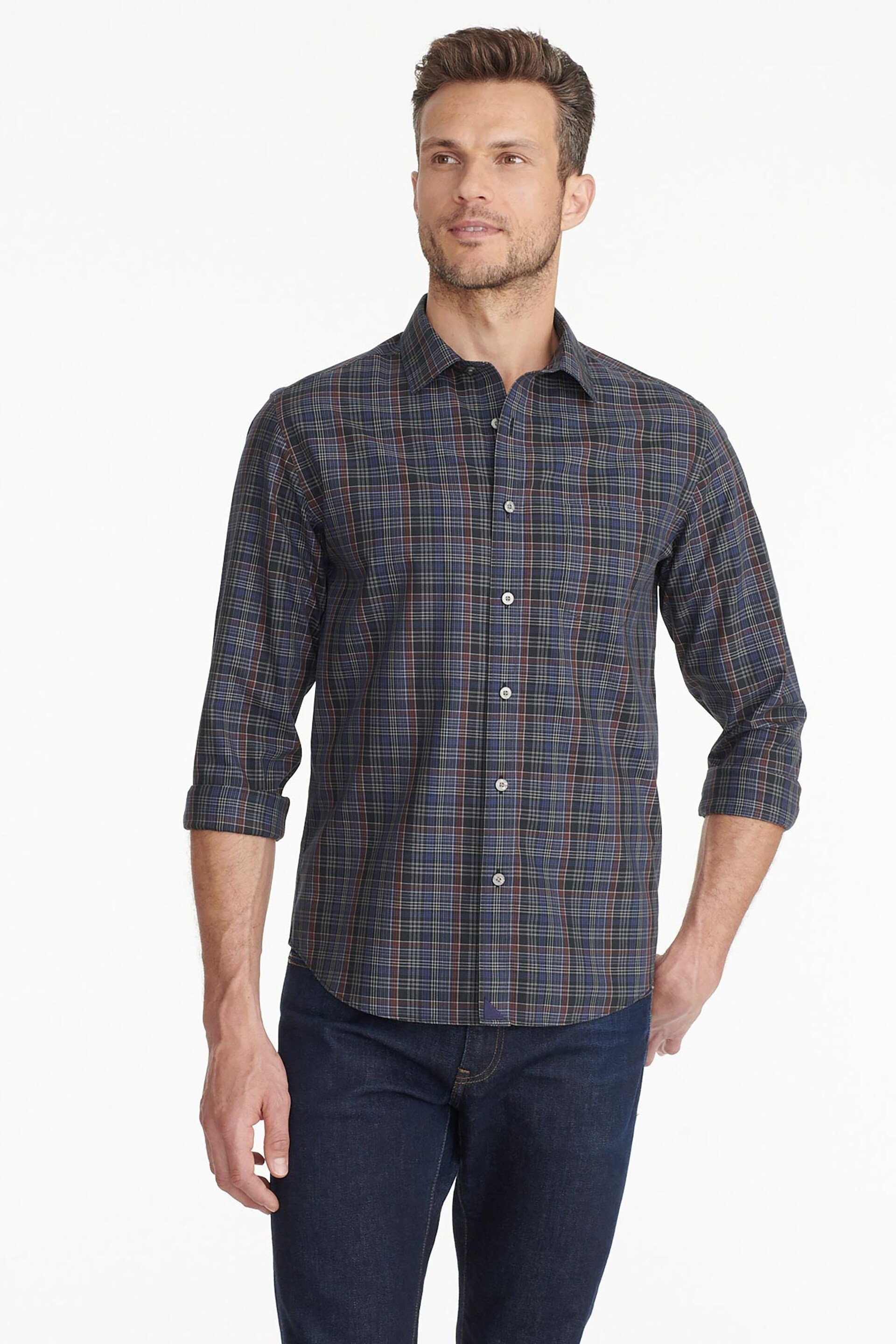 UNTUCKit Blue Wrinkle-Free Slim Fit Cordero Shirt - Image 3 of 5