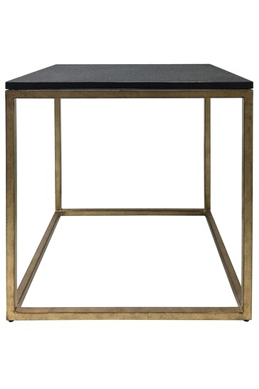 Libra Interiors Gold Kirkstone Side Table with Galaxy Slate Top