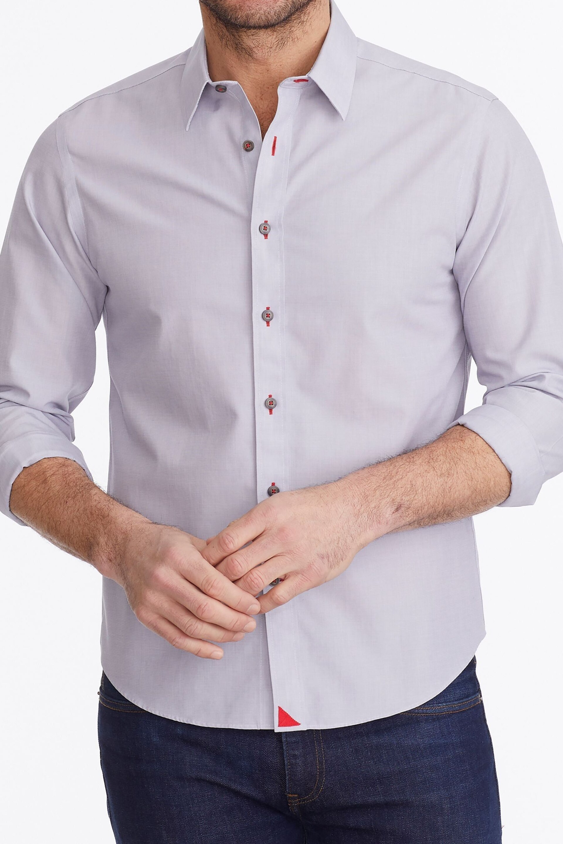 UNTUCKit Grey Light Wrinkle-Free Relaxed Fit Rubican Shirt - Image 3 of 6